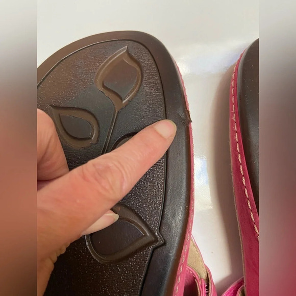 Aravon by New Balance Robin Pink Flip Flop Thong Leather Sandal Sz 11 D - Picture 8 of 9